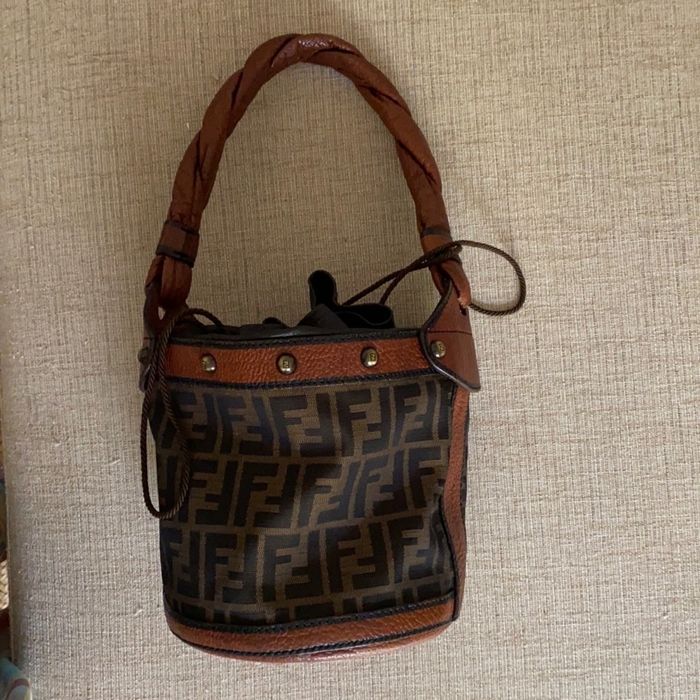 Fendi Bucket Bag Zucca Jacquard Leather